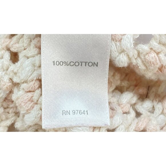 J JILL Women Crochet Pullover Sweater 3/4 Sleeve V Neck Sz L Light Pink Casual - Picture 12 of 13